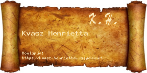 Kvasz Henrietta névjegykártya